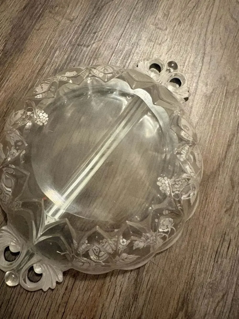 Vintage Silver City Clear Glass Divided Relish Bowl with Sterling Silver Overlay
